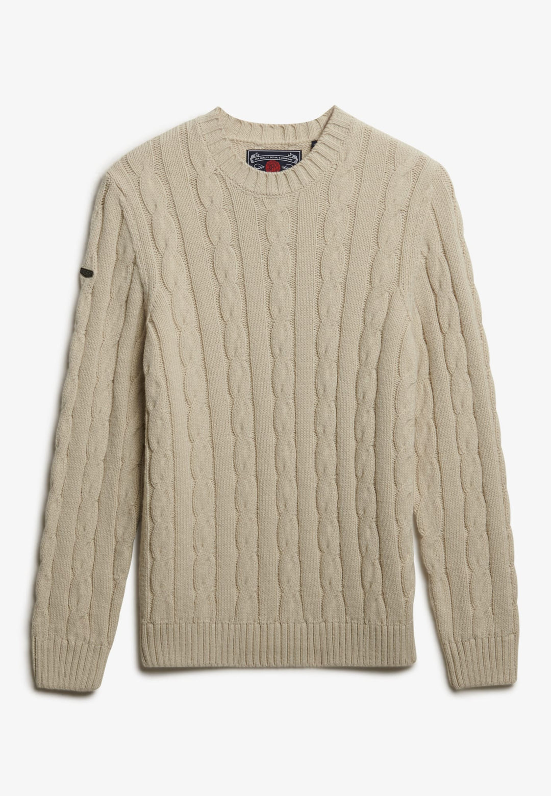 Superdry Jacob Kabelgebreide Trui ecru – heren