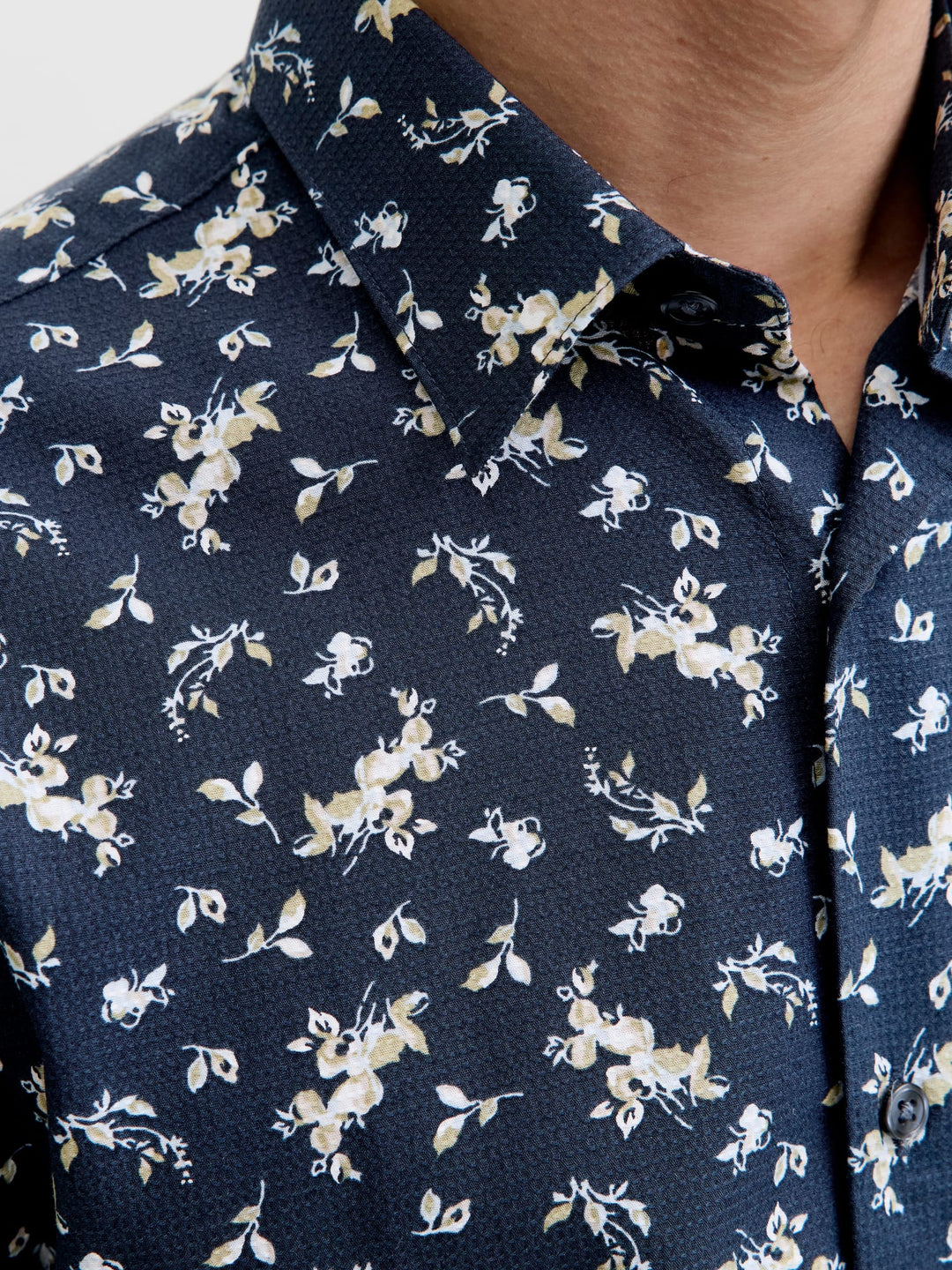 Jack & Jones overhemd l/m blauw dessin – heren