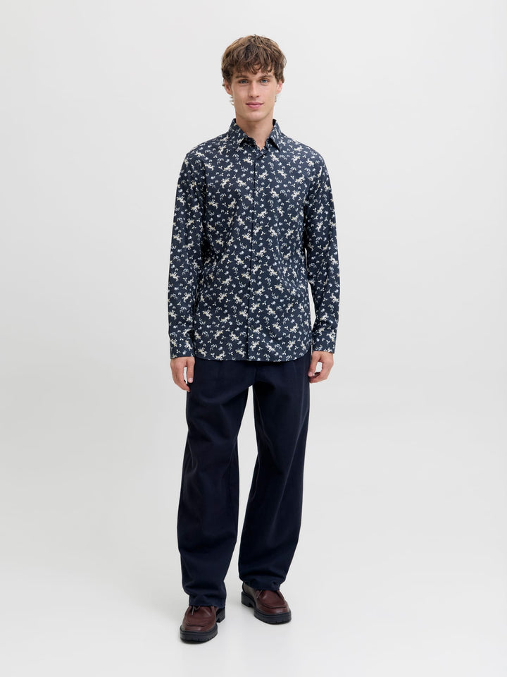 Jack & Jones overhemd l/m blauw dessin – heren