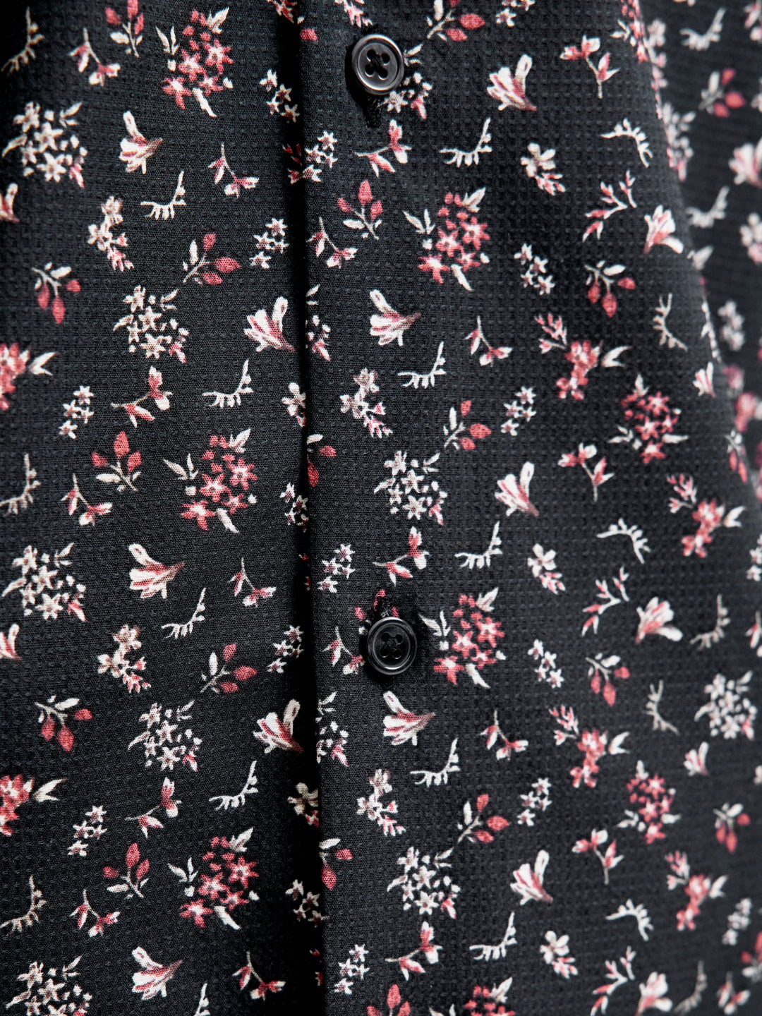 Jack & Jones JPRBLAYORK Print Dobby L/S Shirt – heren - Zwart Dessin