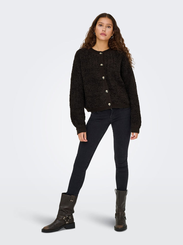 jacqueline de yong 15337012 Eira vest gebreid bruin