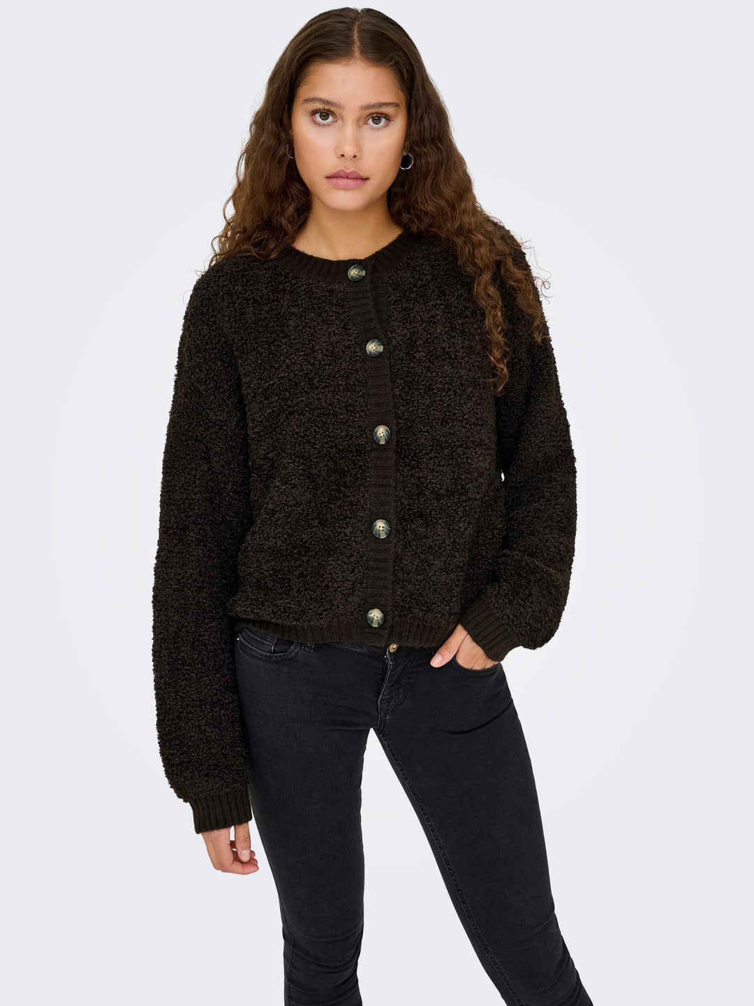 jacqueline de yong 15337012 Eira vest gebreid bruin