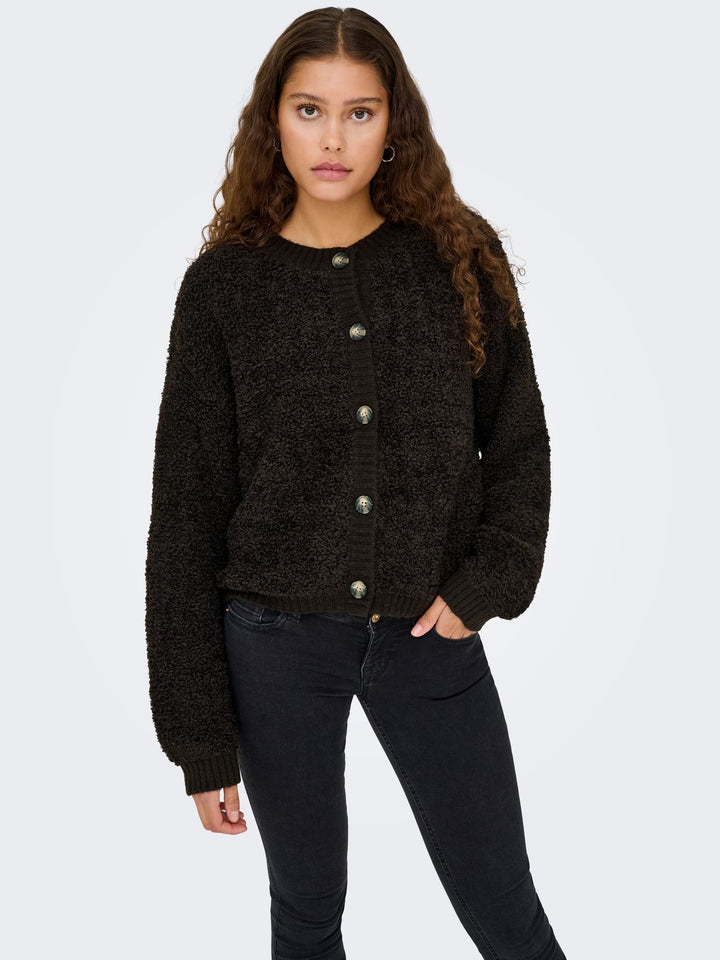 jacqueline de yong 15337012 Eira vest gebreid bruin