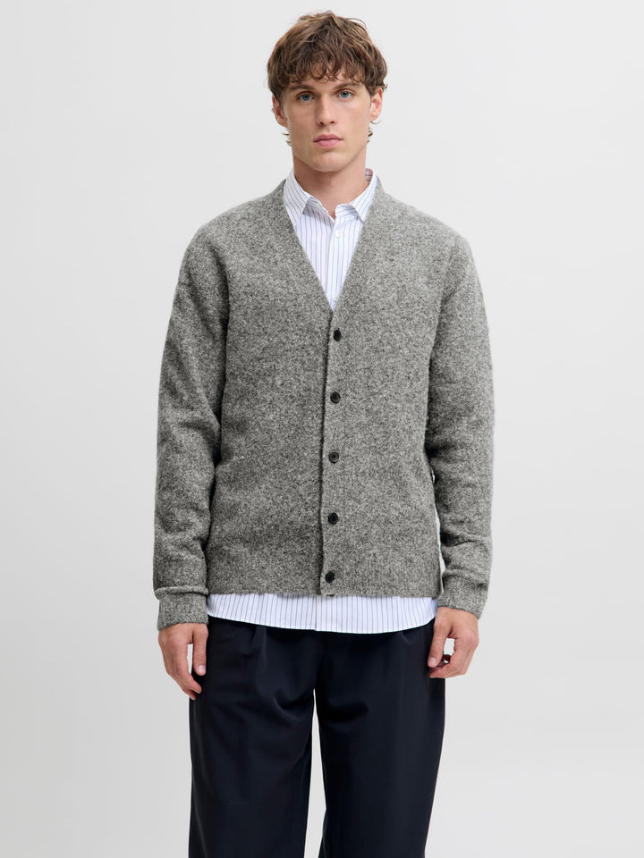 Jack & Jones JPRBLASIMON SOUFFLE KNIT CARDIGAN – heren vest - Grijs Melee