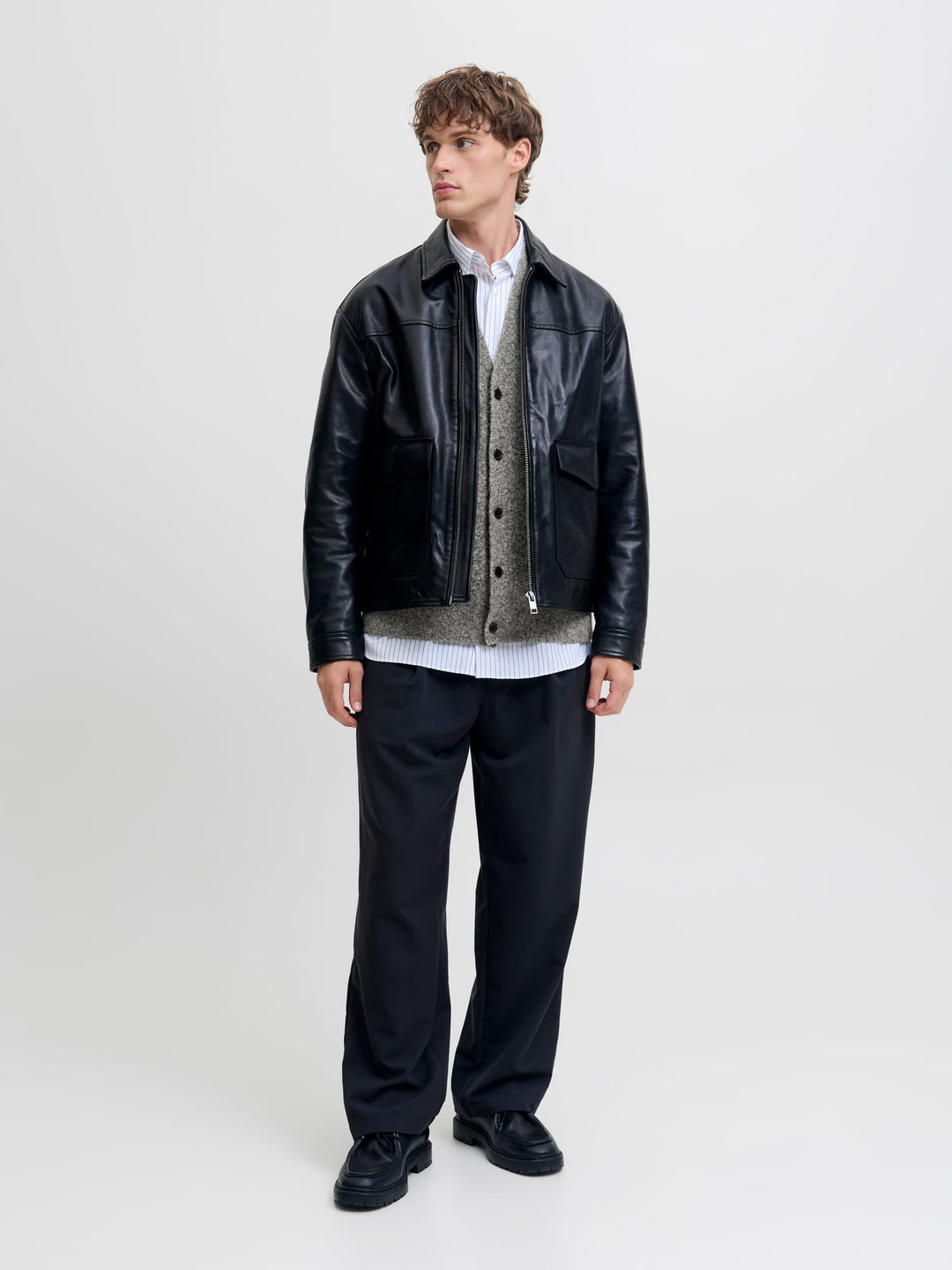 Jack & Jones JPRBLASIMON SOUFFLE KNIT CARDIGAN – heren vest - Grijs Melee