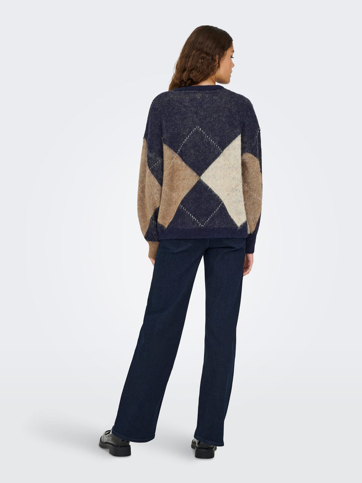 Only 15353226 Noeme trui dames blauw dessin