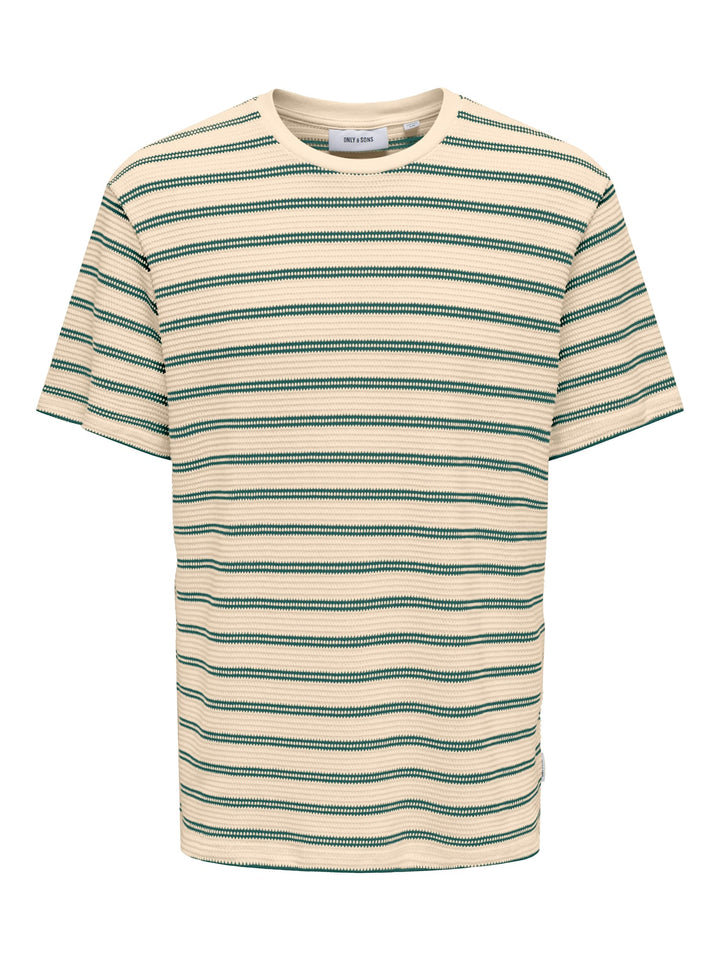 ONLY & SONS T-shirt k/m ecru dessin – heren