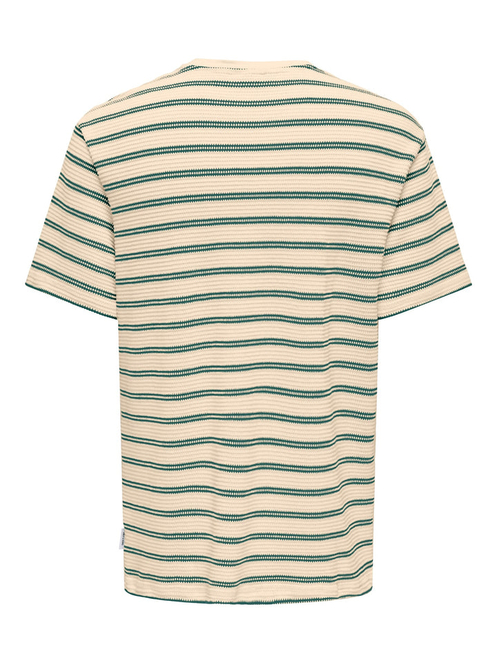 ONLY & SONS T-shirt k/m ecru dessin – heren