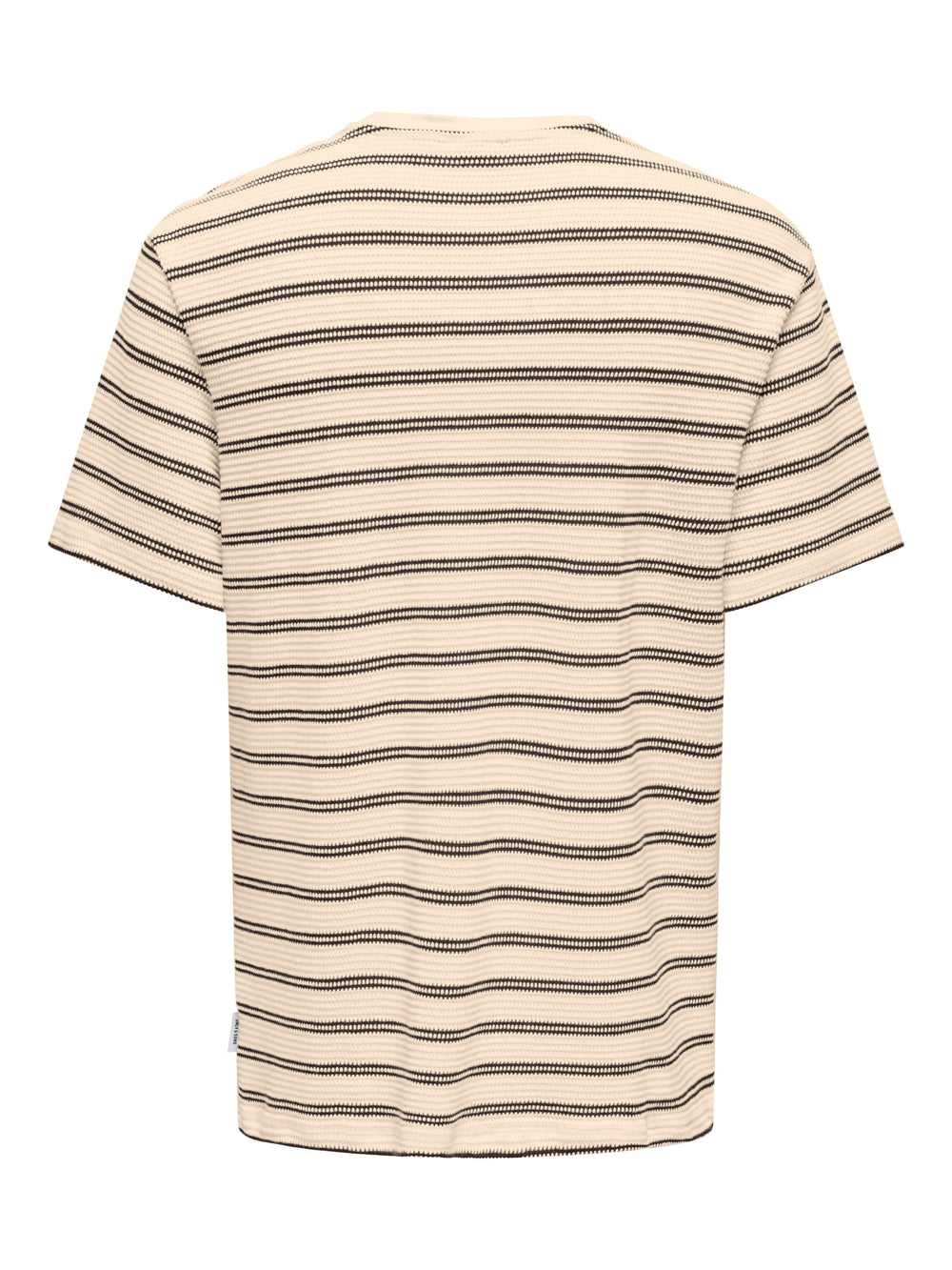 ONLY & SONS ONSIAN REG SS STRIPE STRUCT TEE – heren t-shirt - Ecru Dessin