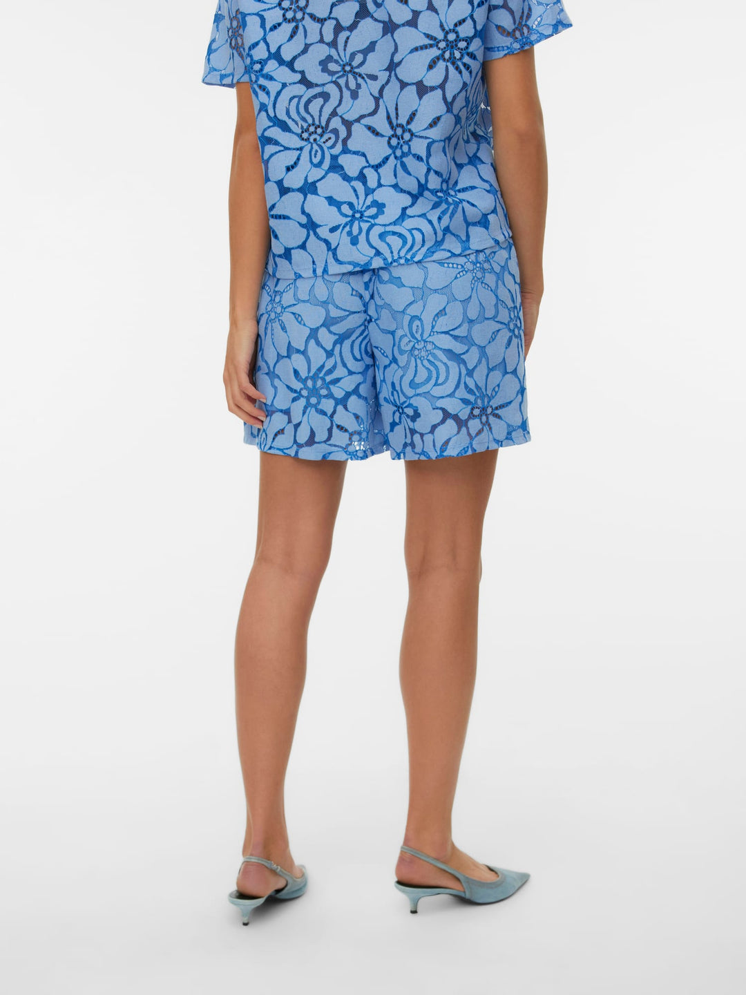 VERO MODA VMMIKKA HW SHORTS WVN GA – dames short - Blauw Dessin
