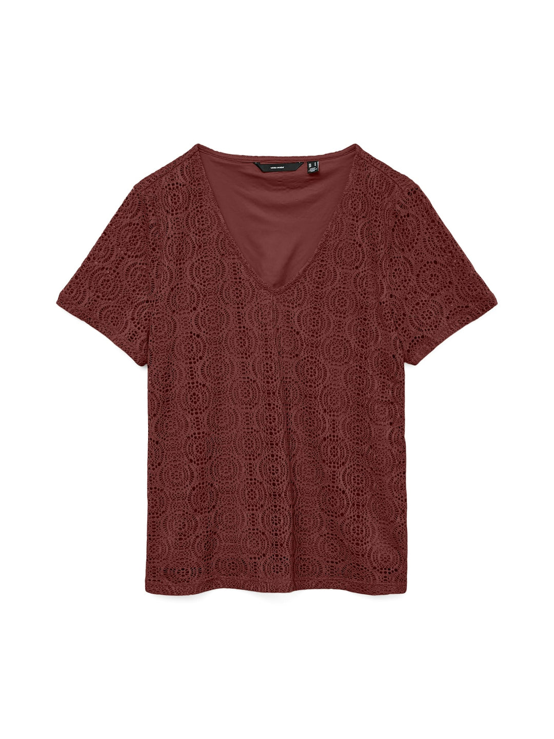VERO MODA VMMAYA SS V NECK TOP JRS rood – dames