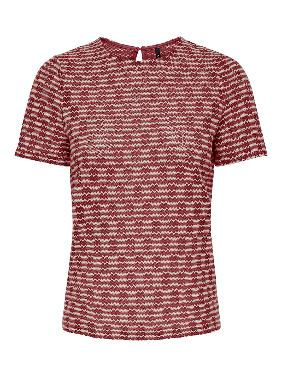 Only ONLTOVE S/S O-NECK TOP JRS – dames top rood dessin