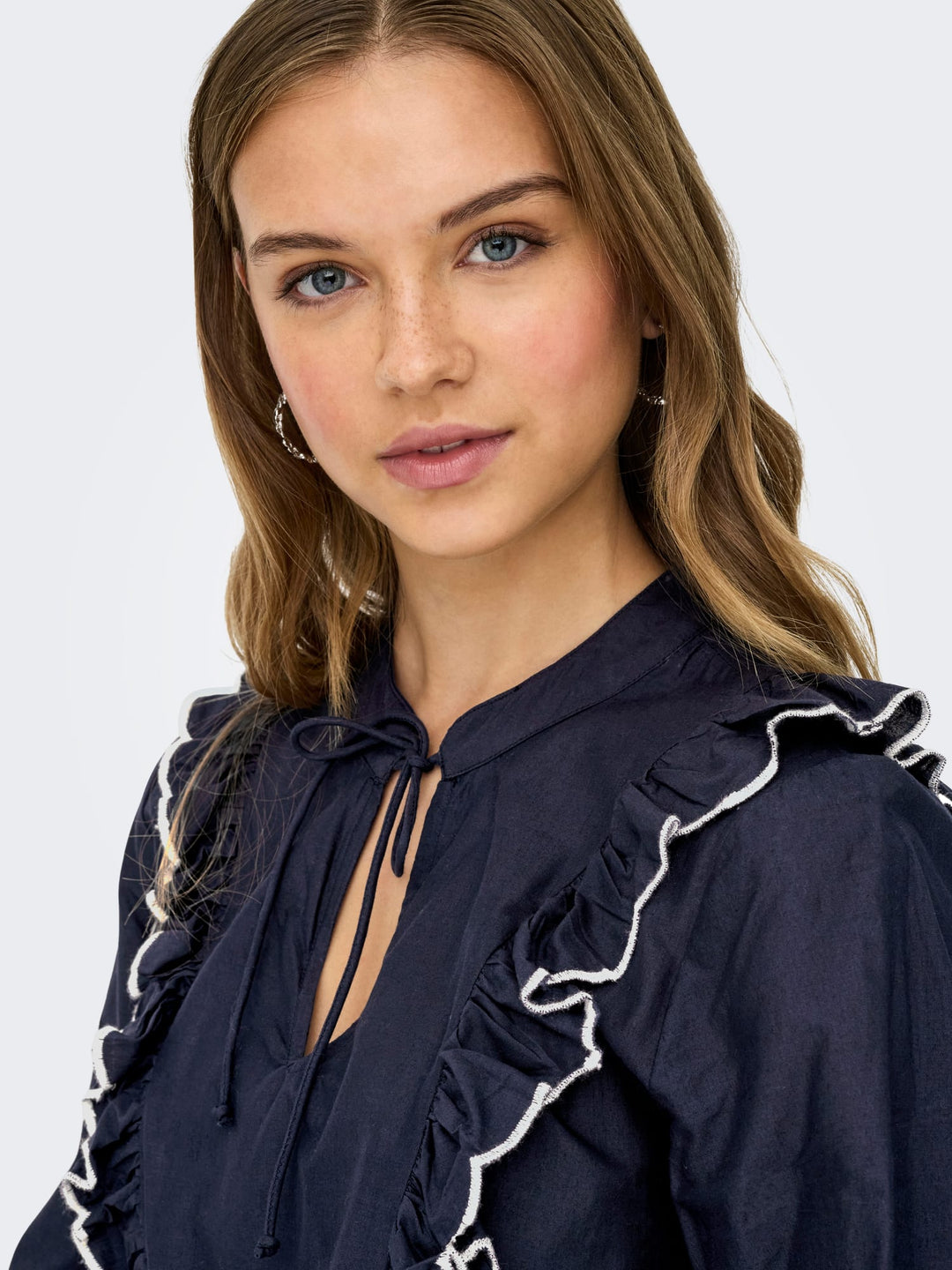 Jacqueline de Yong blouse l/m dames blauw - JDYHOLLY