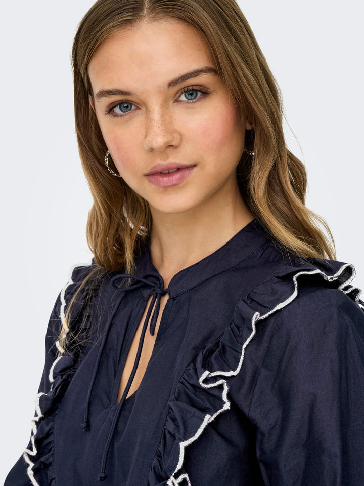 Jacqueline de Yong blouse l/m dames blauw - JDYHOLLY