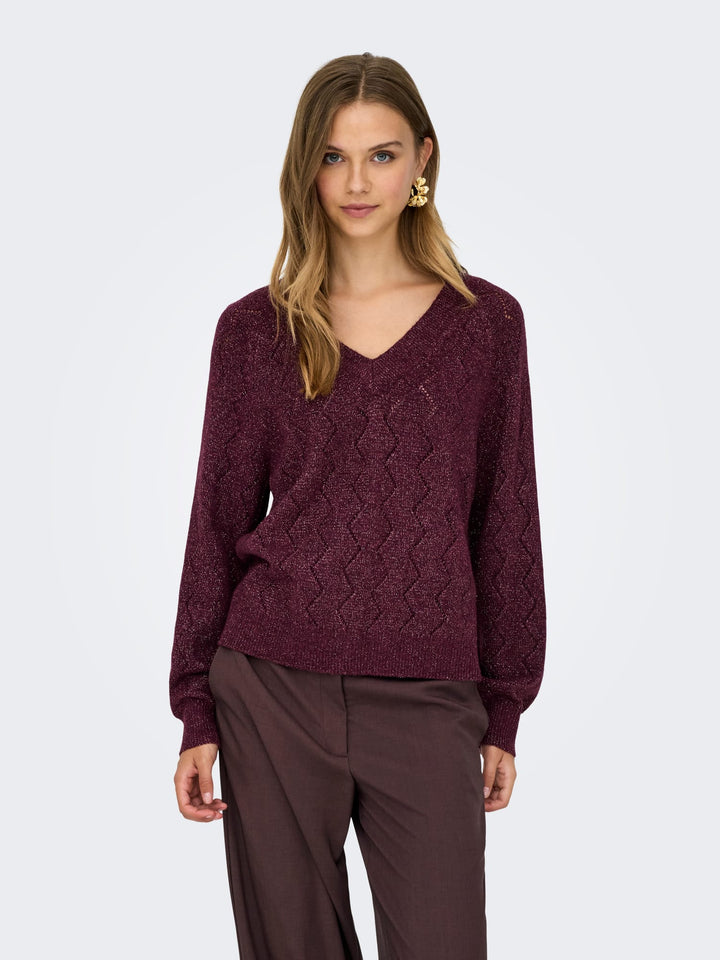 Jacqueline de Yong 15359750 Aspen trui dames - bordeaux