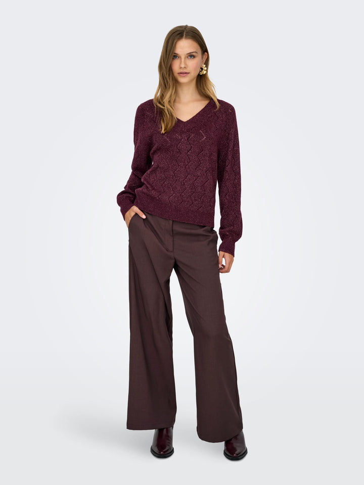 Jacqueline de Yong 15359750 Aspen trui dames - bordeaux