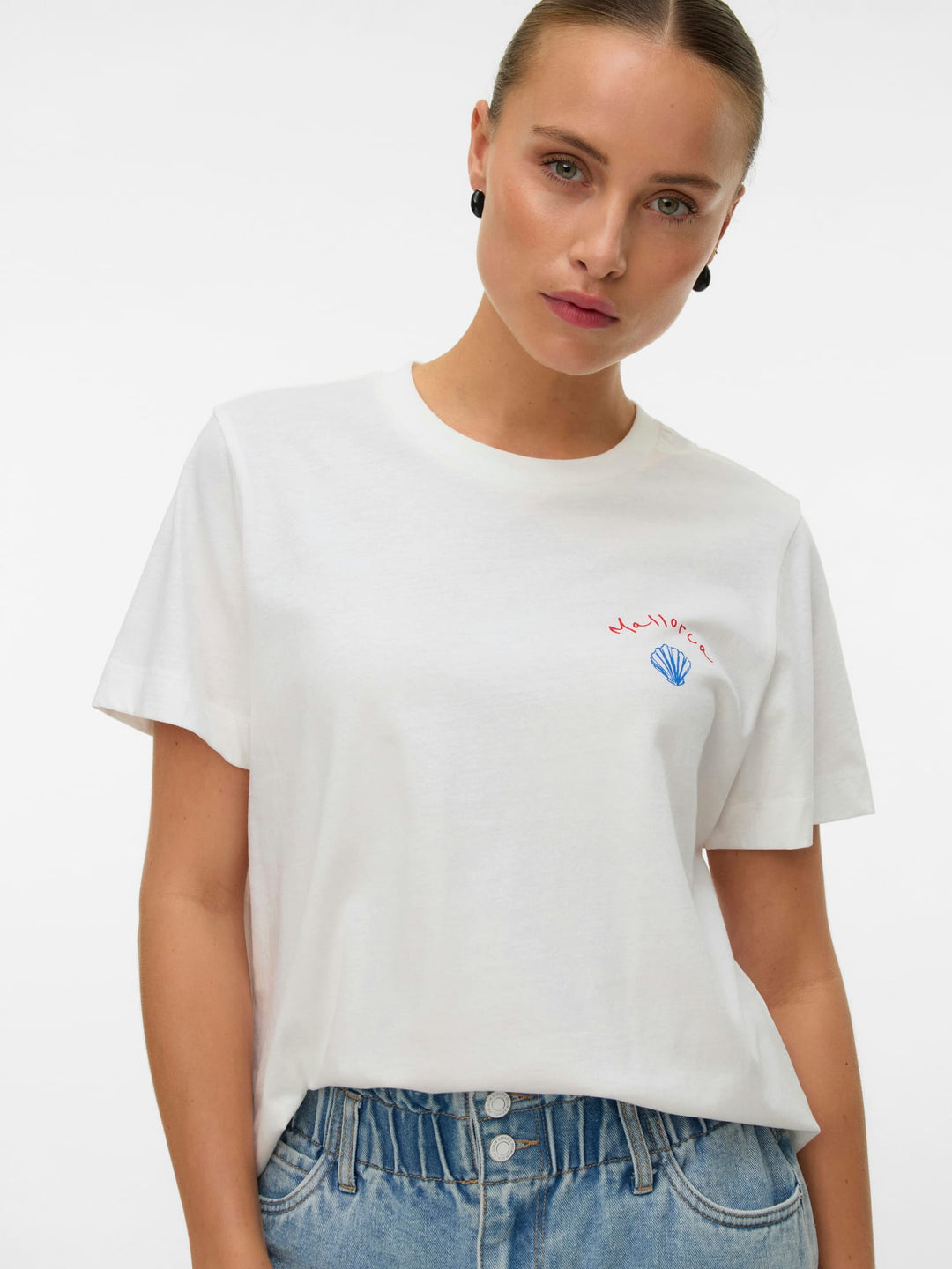 VERO MODA 10341996 Gina T-shirt off-white – dames