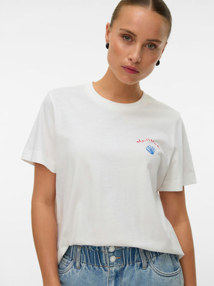 VERO MODA 10341996 Gina T-shirt off-white – dames