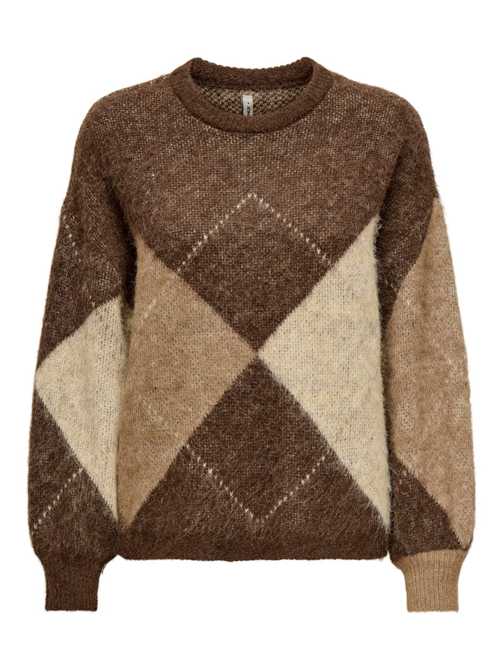 Only 15353226 Noeme trui bruin dessin – dames