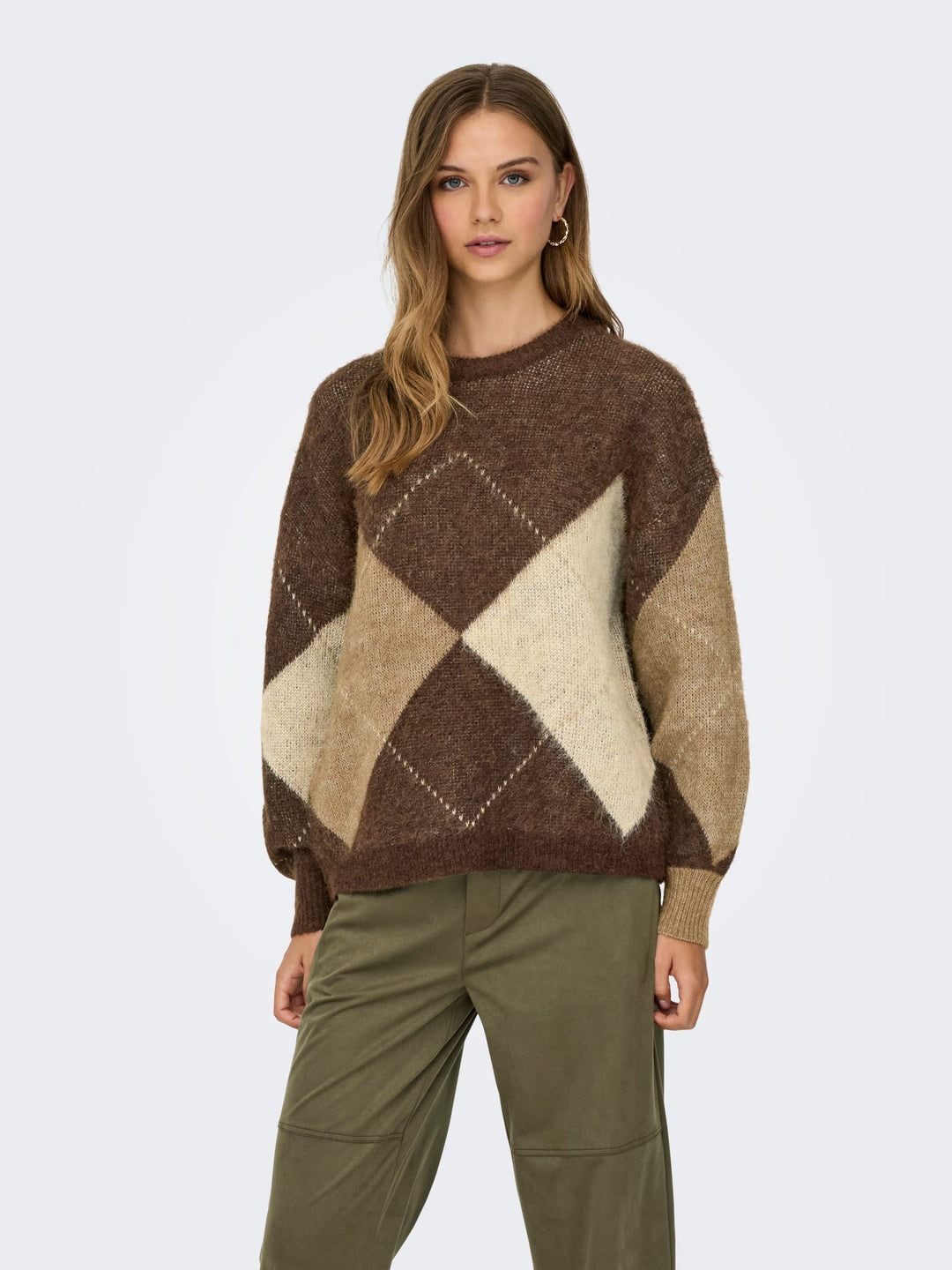 Only 15353226 Noeme trui bruin dessin – dames