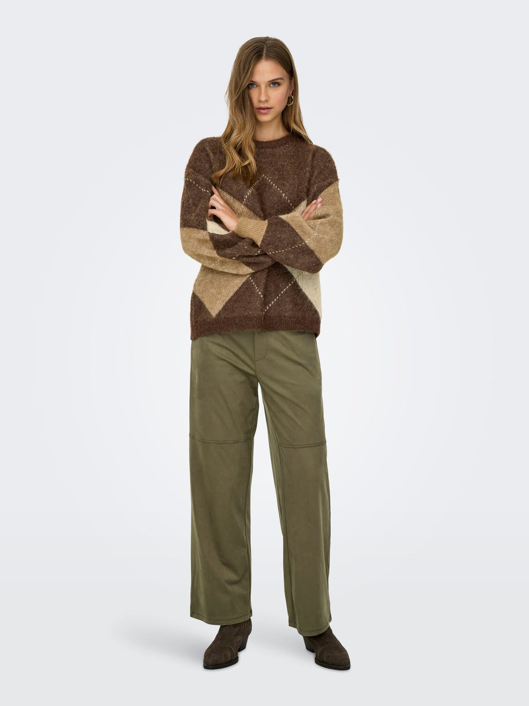 Only 15353226 Noeme trui bruin dessin – dames
