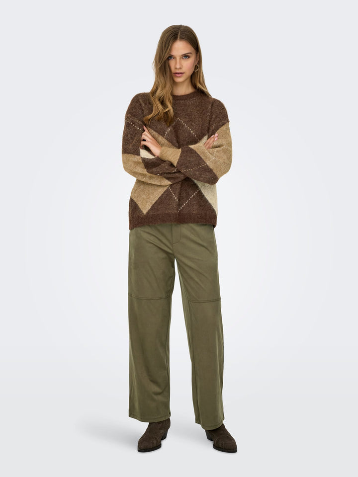 Only 15353226 Noeme trui bruin dessin – dames