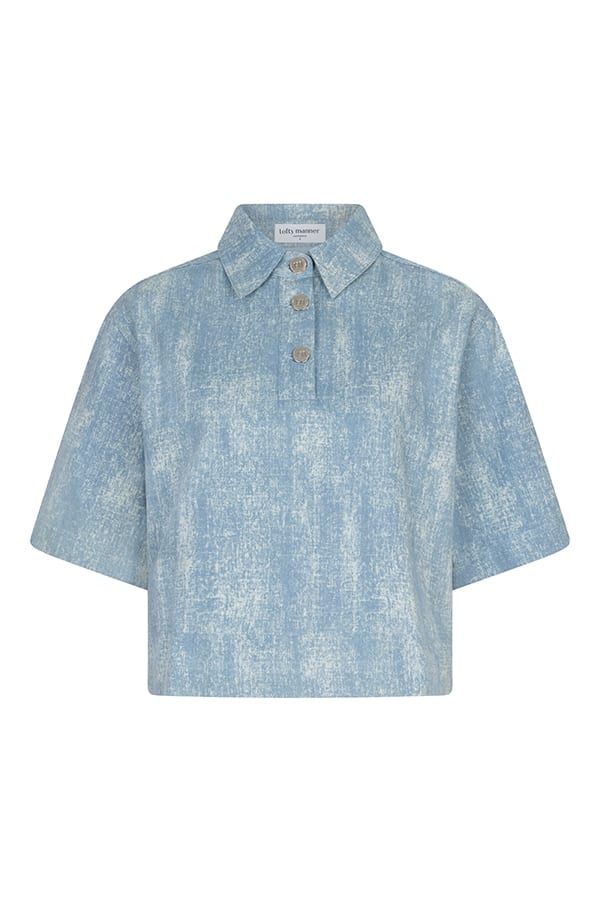Lofty Manner Blouse Abby – lichtblauw damesblouse