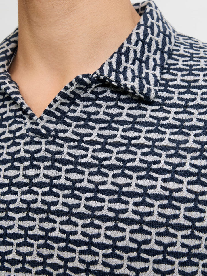 Jack & Jones Blaeli polo blauw dessin – heren