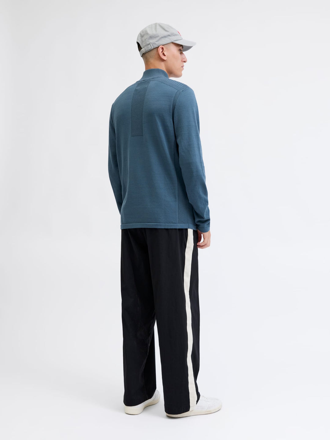 Jack & Jones JCOMACE KNIT HALF ZIP SMU trui heren - petrol blauw