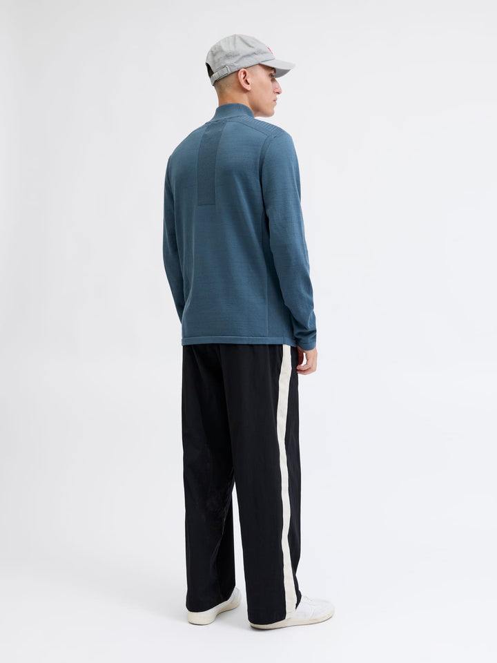 Jack & Jones JCOMACE KNIT HALF ZIP SMU trui heren - petrol blauw