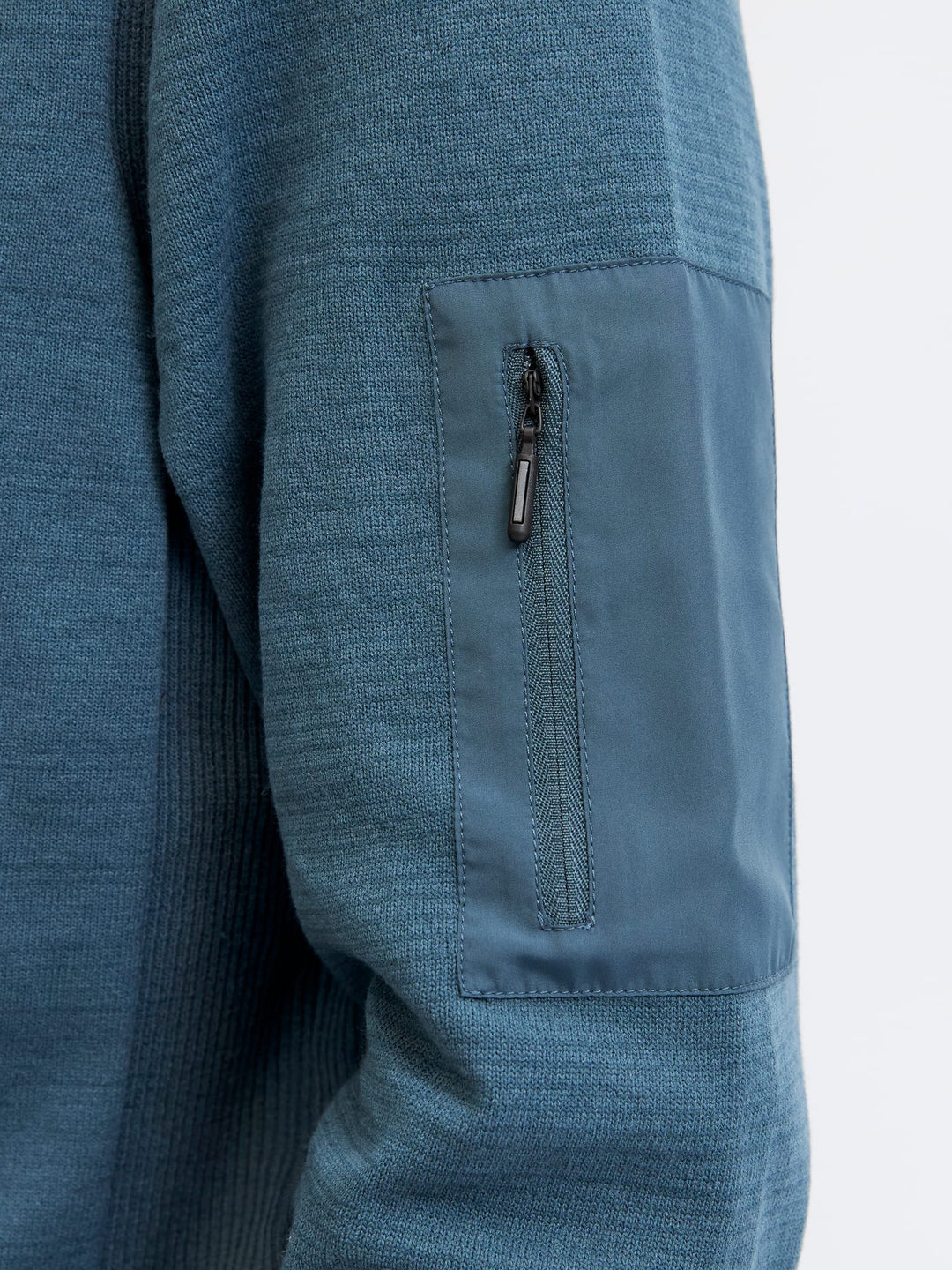 Jack & Jones JCOMACE KNIT HALF ZIP SMU trui heren - petrol blauw