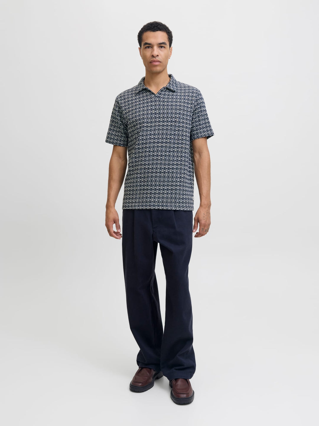 Jack & Jones Blaeli polo blauw dessin – heren