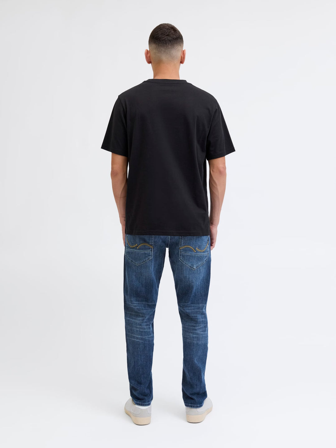 Jack & Jones tapered fit jeans – Mike in blue denim - L34