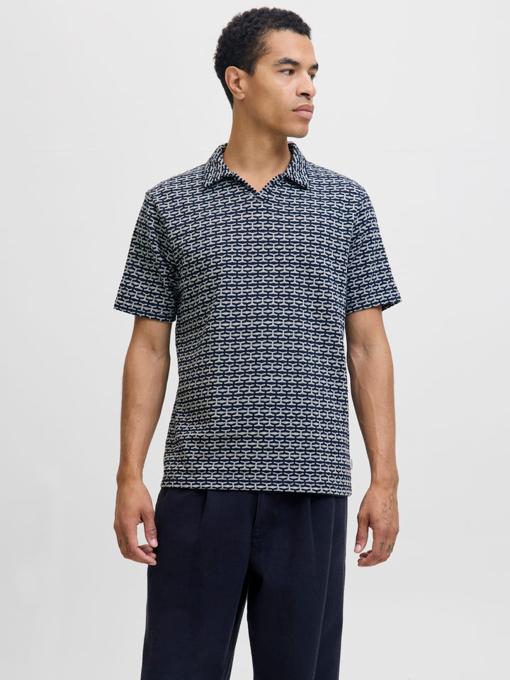 Jack & Jones Blaeli polo blauw dessin – heren