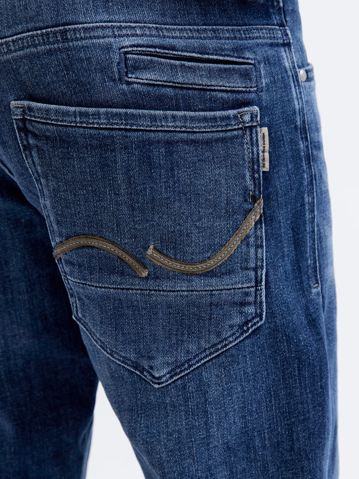 Jack & Jones tapered fit jeans – Mike in blue denim - L34