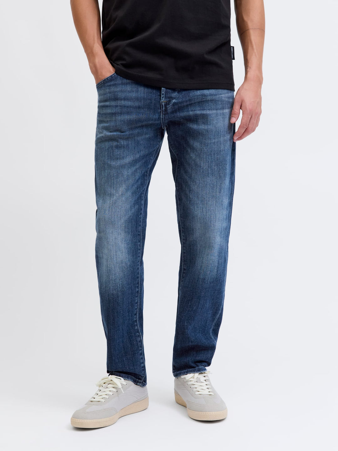 Jack & Jones tapered fit jeans – Mike in blue denim - L34