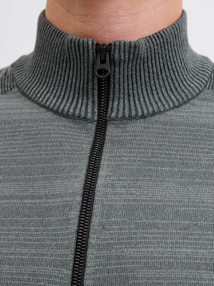 Jack & Jones JCOMACE KNIT HALF ZIP SMU trui – heren - Army
