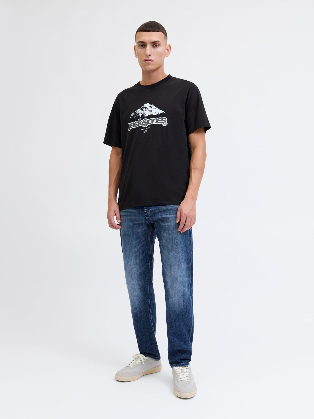 Jack & Jones tapered fit jeans – Mike in blue denim - L34