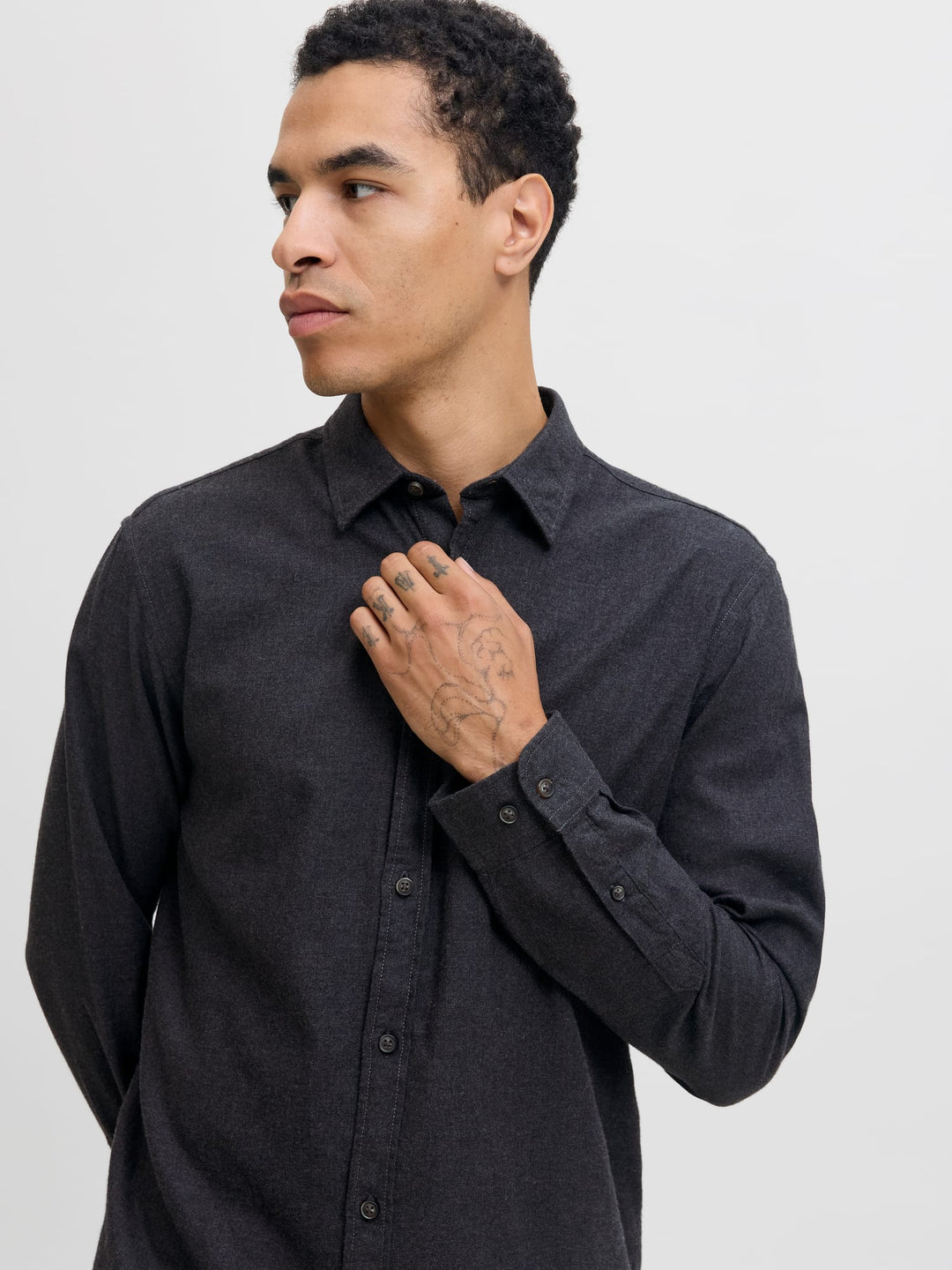 Jack & Jones Classic overhemd l/m steel – heren
