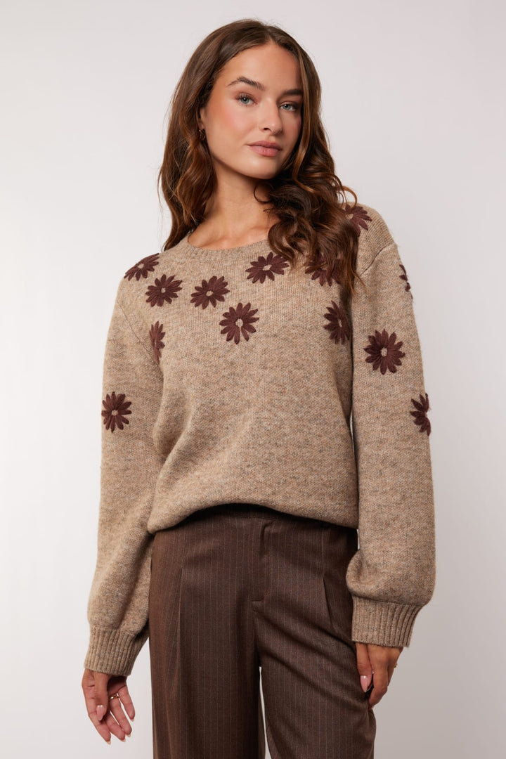 G-Maxx Zaina knitting sweater bruin dessin – dames