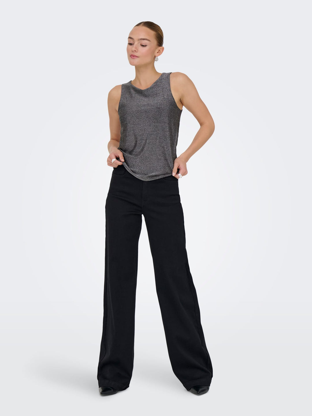 Jacqueline de Yong Anni tanktop zilverkleurig – dames