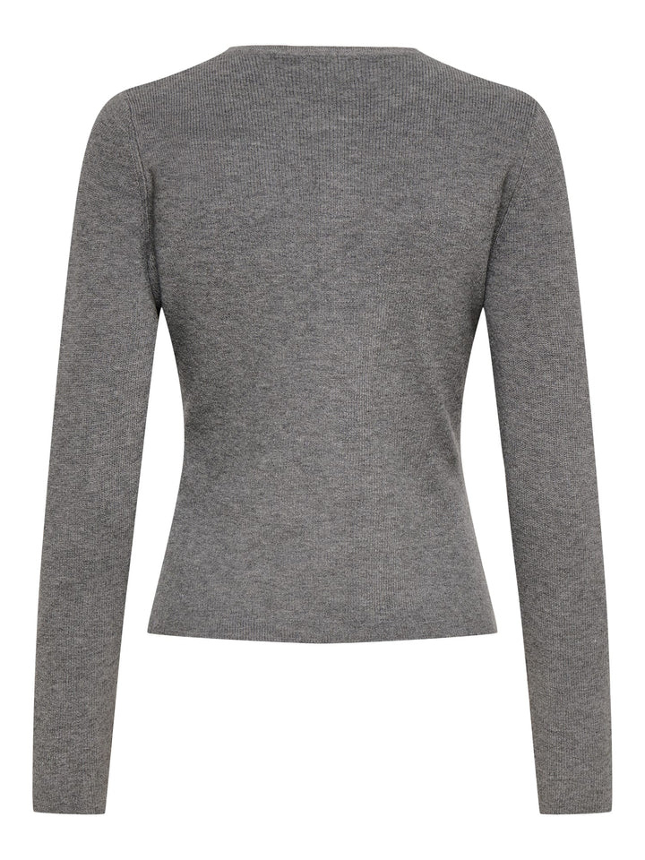 jacqueline de yong 15376596 Prime vest gebreid dames grijs melee
