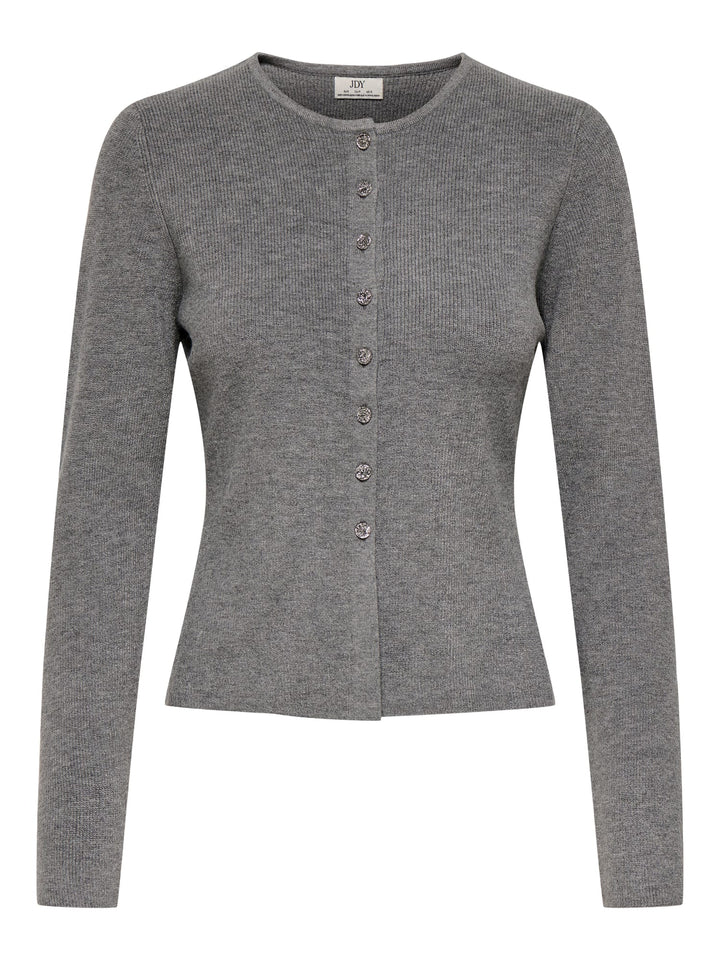 jacqueline de yong 15376596 Prime vest gebreid dames grijs melee