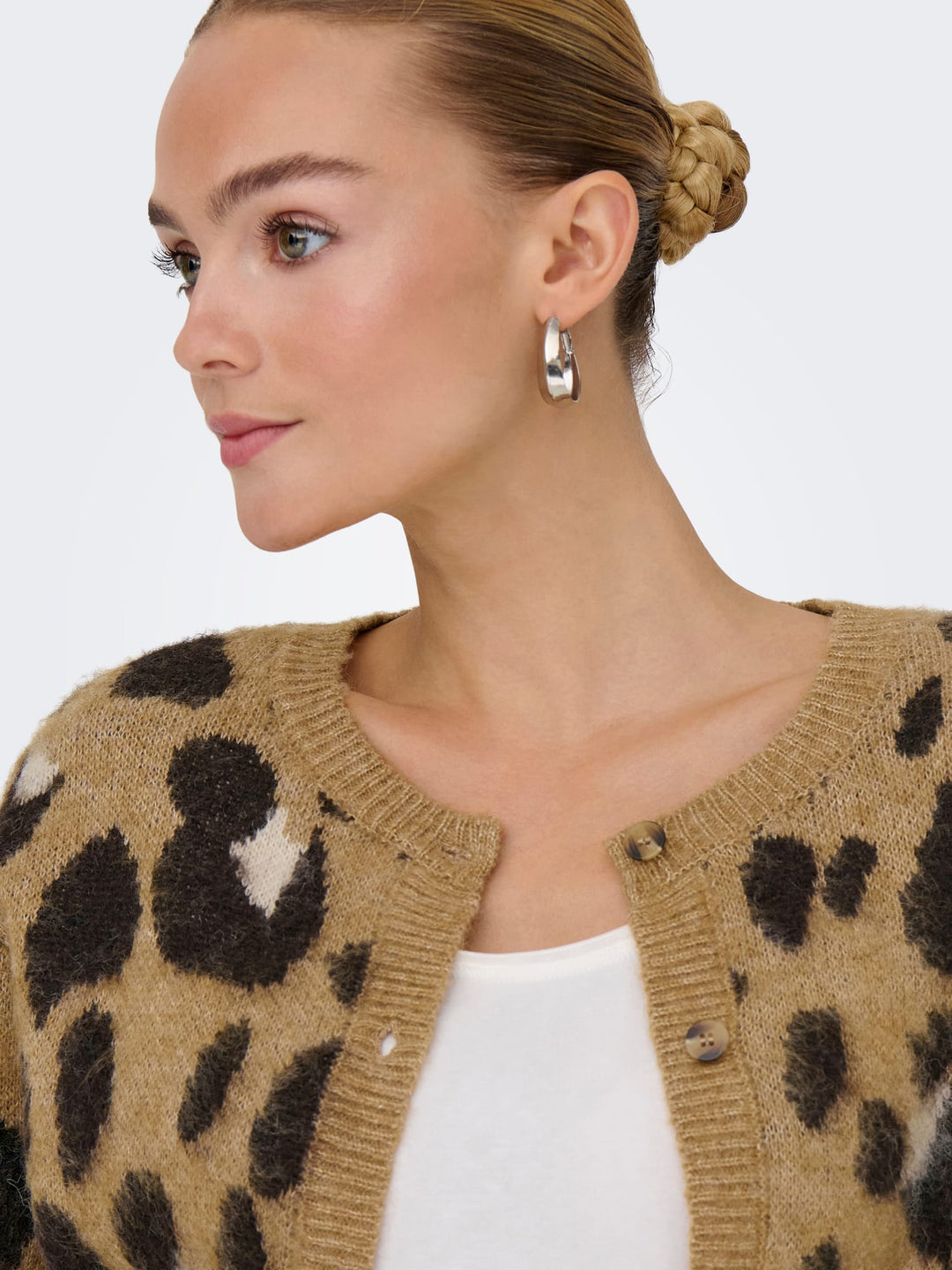 Jacqueline de Yong Kayla vest gebreid bruin dessin – dames