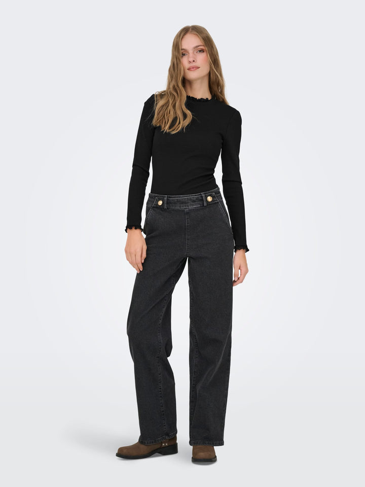 Only 15277888 Leslie top zwart – dames