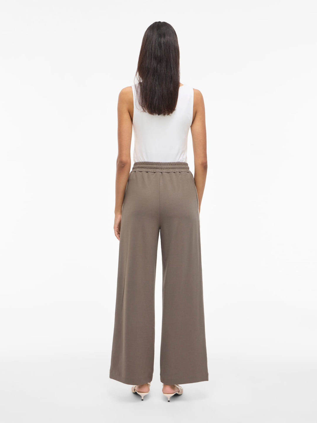 Vila Clua lange broek taupe – dames