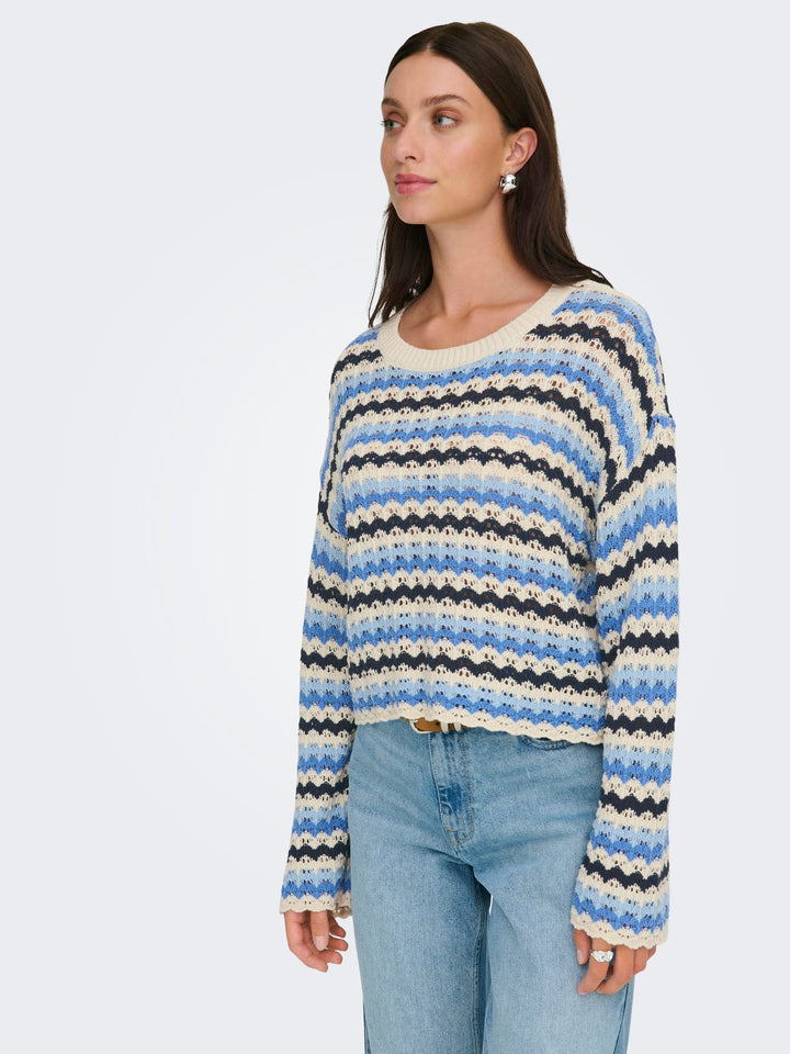 Only 15339609 Asa trui dames blauw dessin