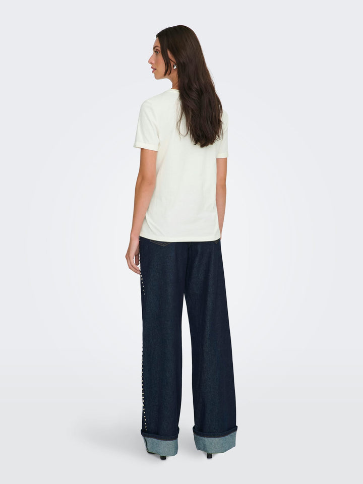 Only 15366452 Vica t-shirt off-white – dames