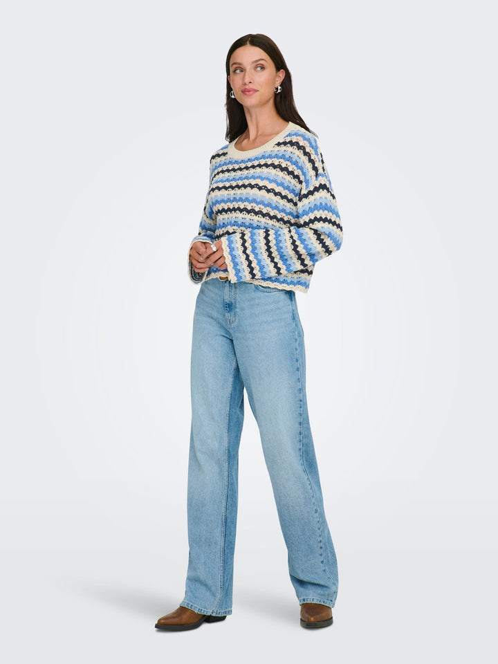 Only 15339609 Asa trui dames blauw dessin