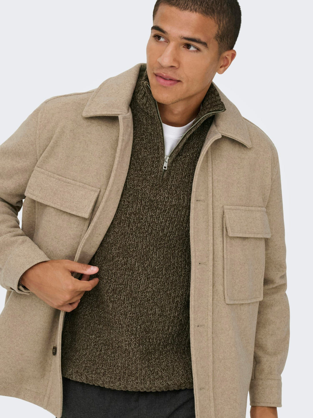 ONLY & SONS trui heren bruin dessin – 22035796 Join